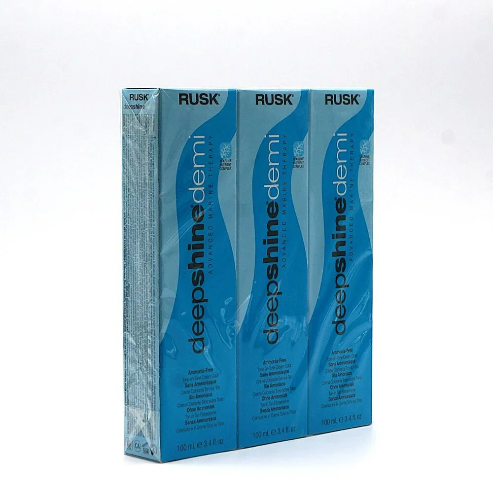 RUSK Deepshine Demi Hair Color 7-4C Copper‎ Blonde 100ml 3-Pack NEW